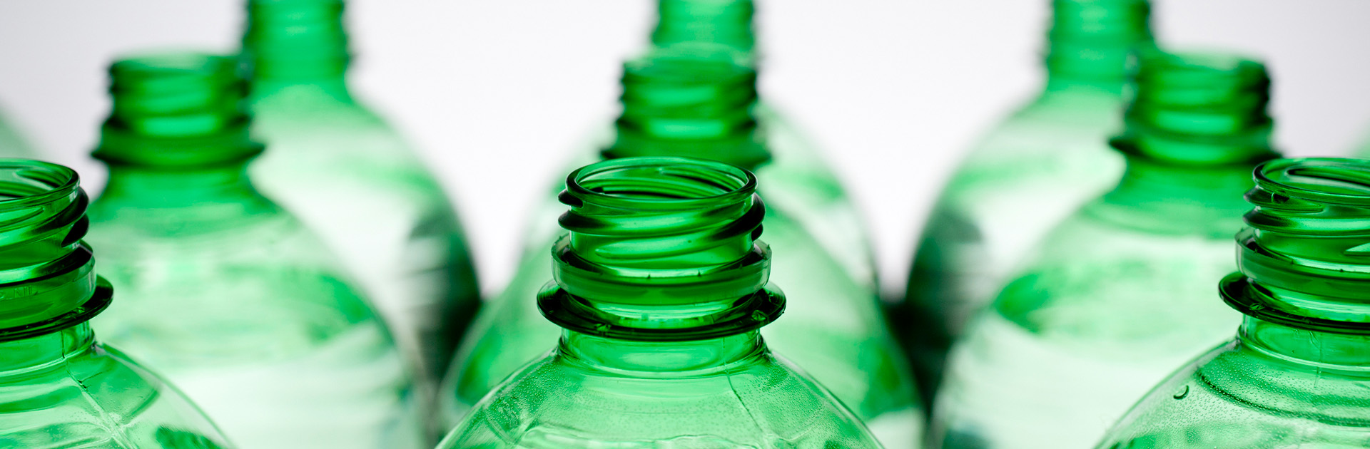green plastic bottles