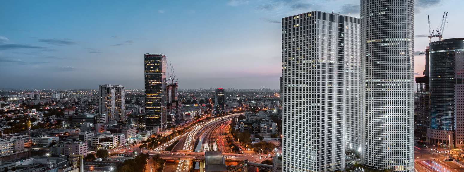 night skyline of Tel Aviv