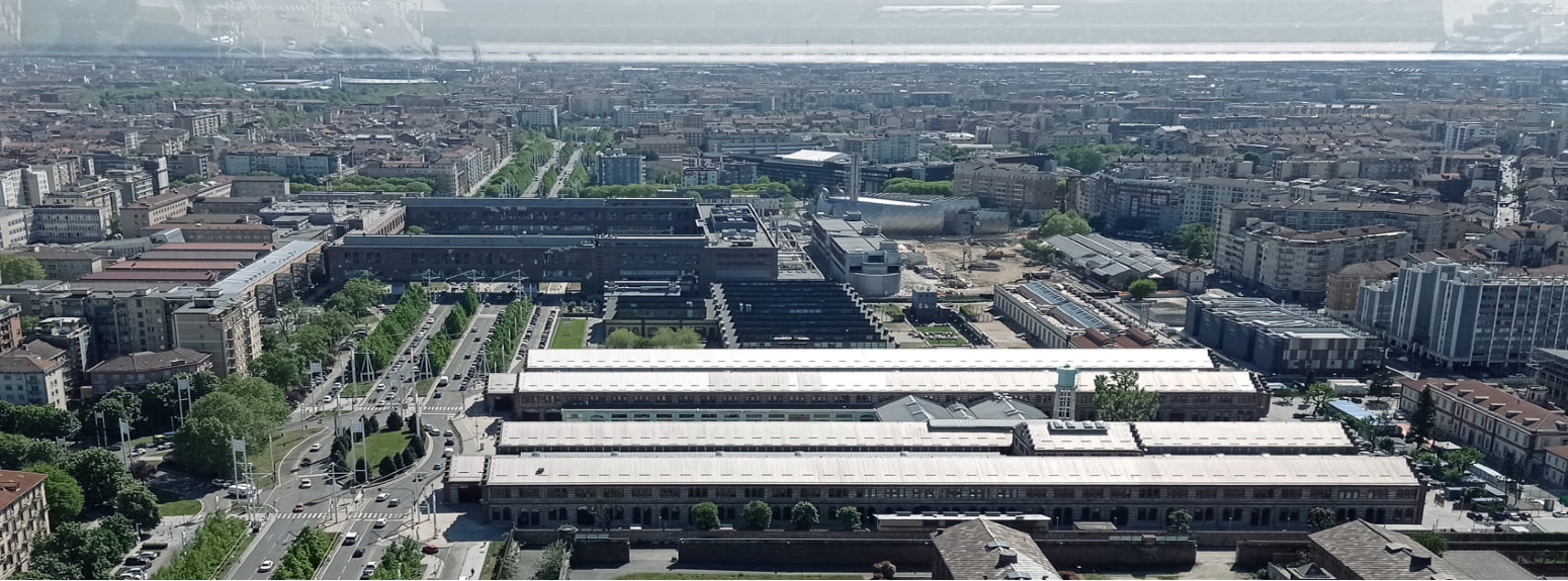 vista aerea del politecnico di Torino e delle OGR Torino