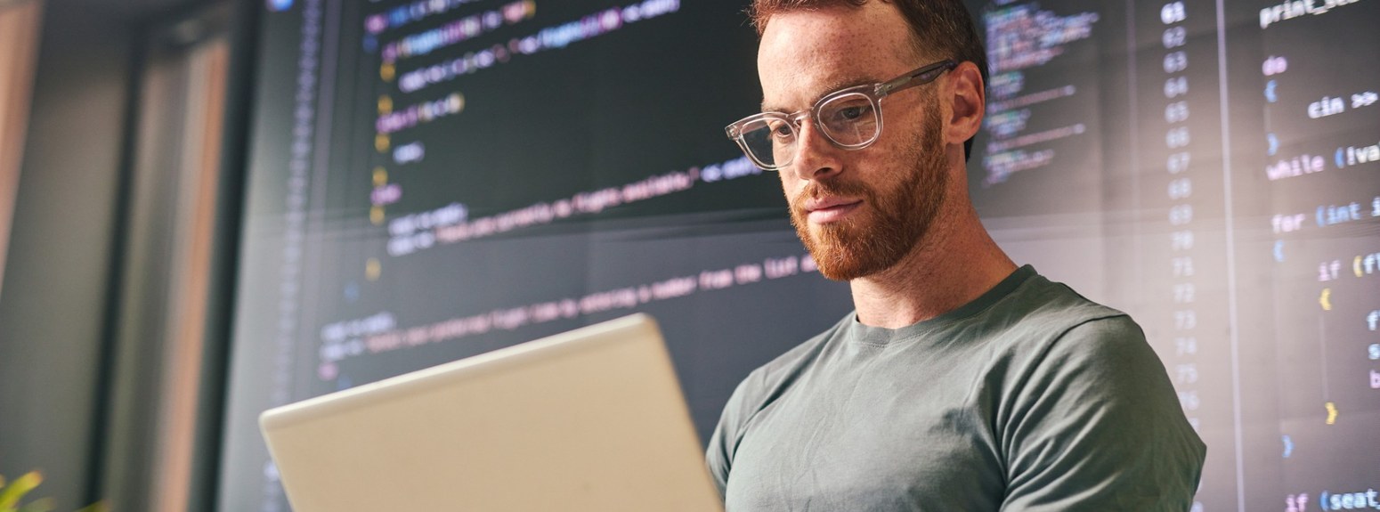 Man using a computer
