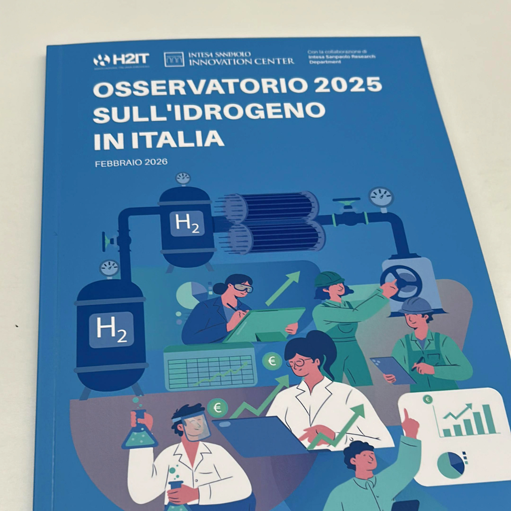 Copertina dell'Osservatorio 2025 sull'idrogeno in Italia