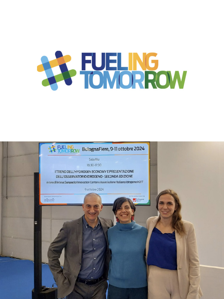 Logo Fueling Tomorrow e foto dei relatori