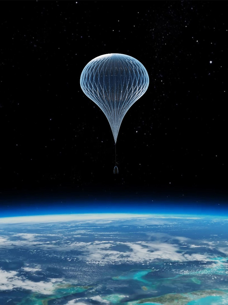 Immagine di un pallone sonda della startup Involve Space che fluttua nell'atmosfera extraterreste