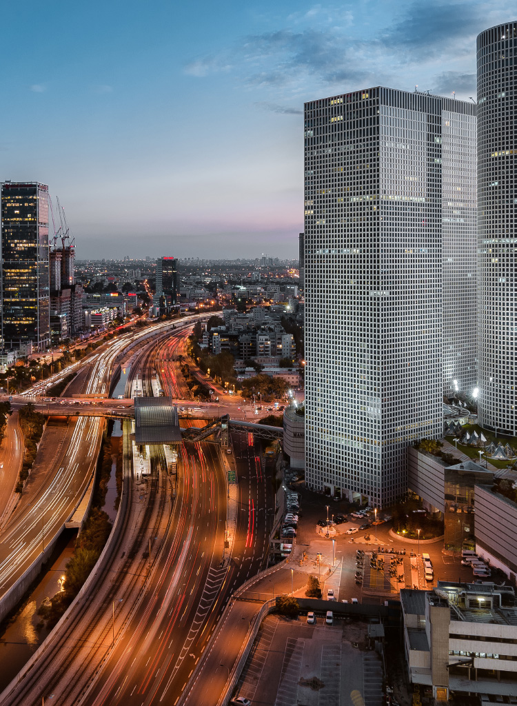 night skyline of Tel Aviv