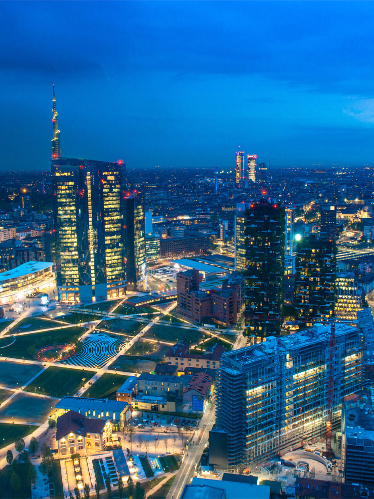 skyline of Milan, Italy