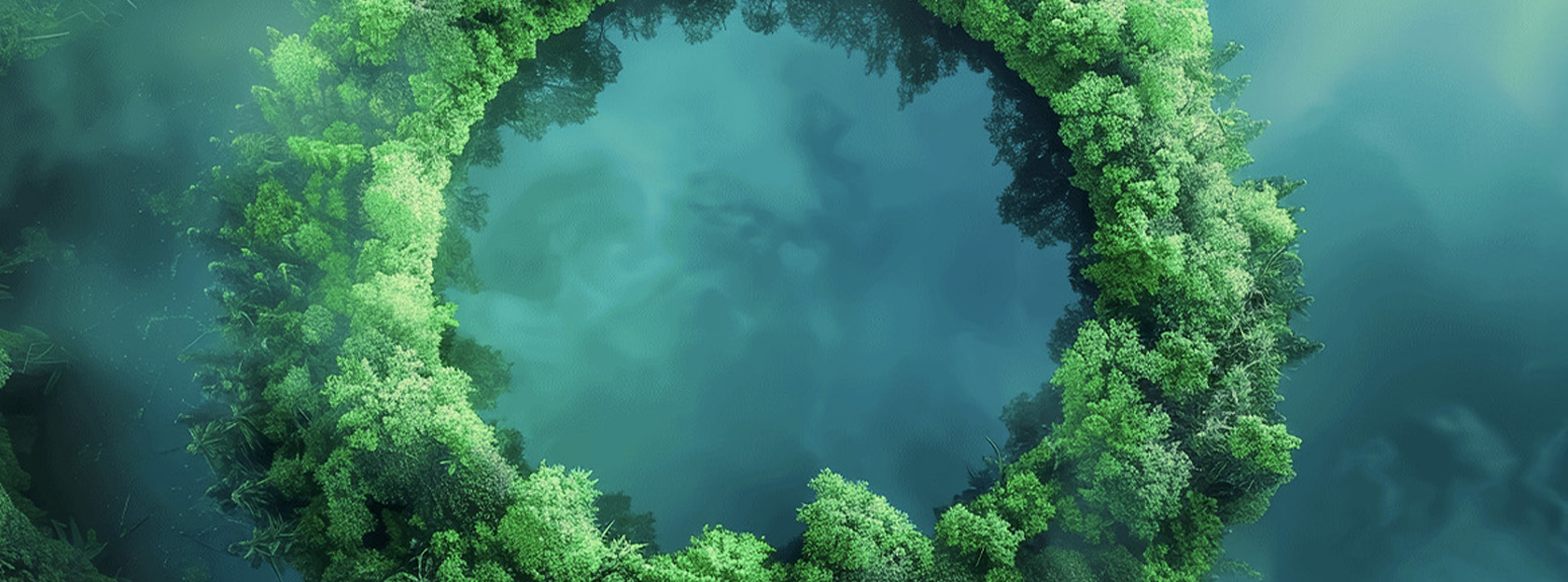 cerchio verde con gli alberi