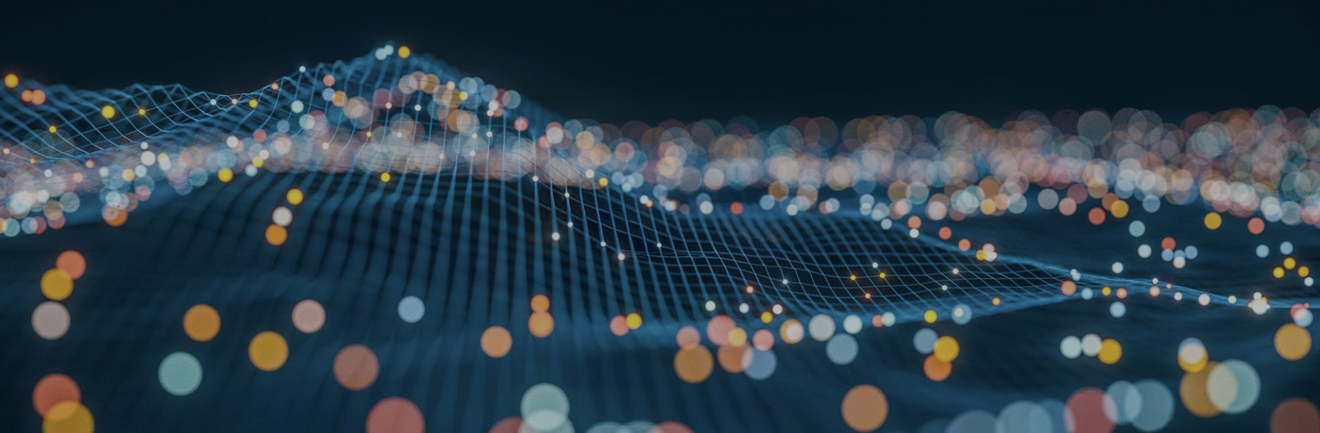 immagine astratta di reti e punti che si uniscono a formare un network